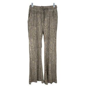 CAPUCINE Women's Pants XS/S Taupe Brown Lace Sheer Flare Leg Boho Hippie Beach